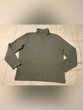 Banana Republic Men's Size XL Cotton & Poly Fine Knit 1/4 Zip Sweater Gray